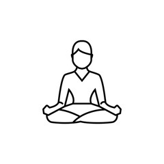 yoga, pose line illustration icon on white background