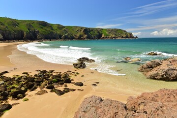 Plemont beach, Jersey, U.K. Beautiful bay in the Summer.