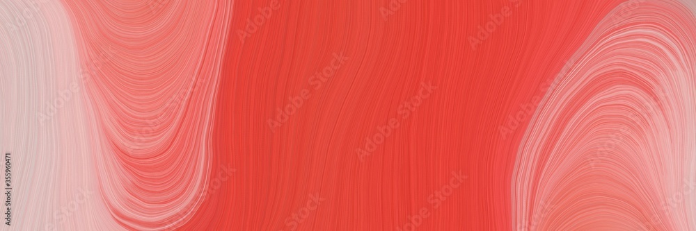 Poster soft abstract art waves graphic with abstract waves design with tomato, baby pink and moderate red c