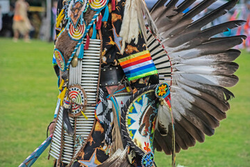 Cherokee Native American dancing at a Pow-Wow. - 355960690