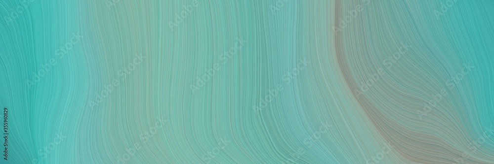 Poster soft abstract artistic waves graphic with modern waves background design with cadet blue, light sea 