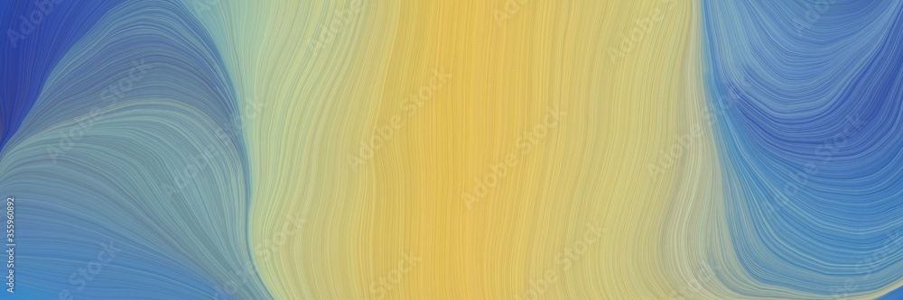 Poster soft background graphic with modern waves background design with dark khaki, steel blue and cadet bl