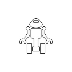 Robotics icon. Chat bot, customer service symbol for web and mobile UI design.