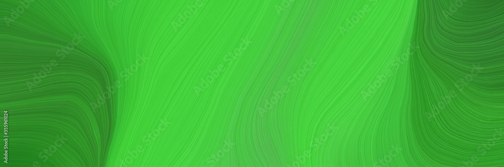 Poster soft background graphic with modern soft swirl waves background design with lime green, forest green