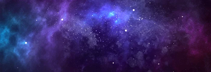 Foto op Plexiglas Kosmische aquarel vectorillustratie. Kleurrijke ruimteachtergrond met sterren © WhataWin