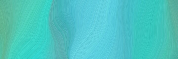 soft abstract art waves graphic with modern soft curvy waves background illustration with medium turquoise, sky blue and cadet blue color