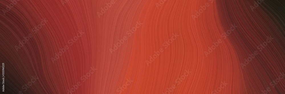 Poster soft abstract art waves graphic with modern waves background design with sienna, old mauve and very dark pink color