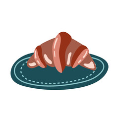 croissant bread pastry bakery line style