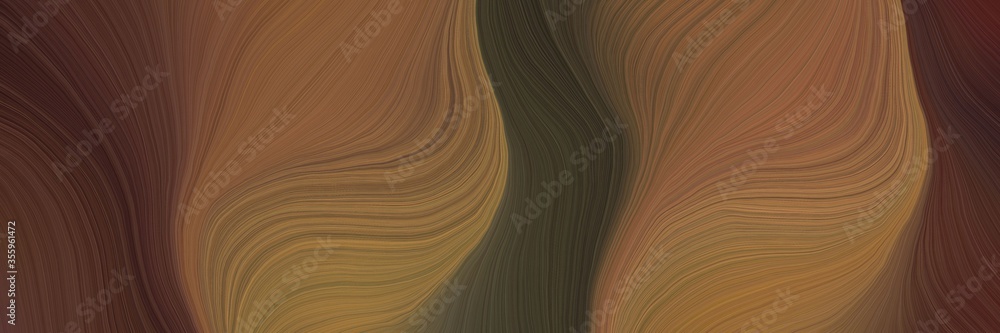 Poster soft abstract art waves graphic with modern soft swirl waves background illustration with brown, ver