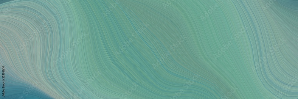 Poster soft abstract art waves graphic with modern soft curvy waves background design with cadet blue, dark sea green and dark gray color