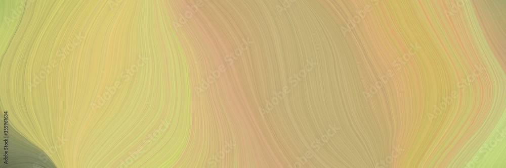 Poster soft background graphic with modern soft swirl waves background design with dark khaki, pastel brown
