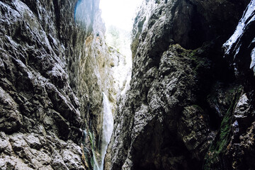 Power of the water in the Höllentalklamm below the Zugspitze