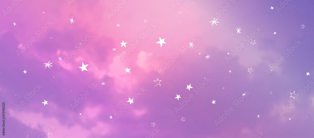 Canvas Prints contemporary abstract gradient sky background with naive stars