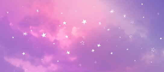 Contemporary Abstract Gradient Sky Background with Naive Stars