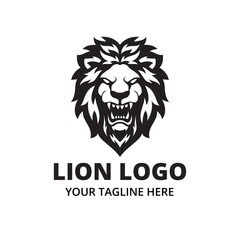 Black and white lion head logo - 355962084
