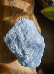 celestine mineral stone on collection