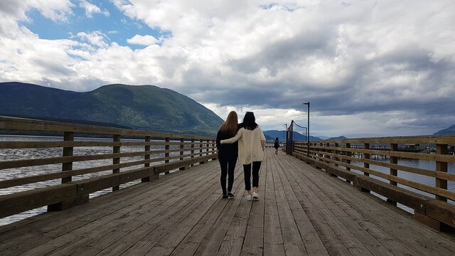 walking on the bridge