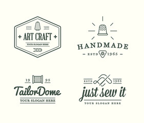 Vector Logo Design. Handmade, DIY, Craft, Tailoring and Knitting.