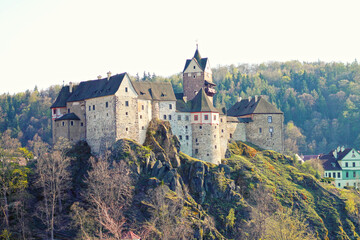 Naklejka premium View of Loket castle near Karlovy Vary. Czech Republic.