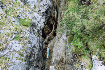 Power of the water in the Höllentalklamm below the Zugspitze