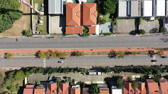 Top view of quarantined city with empty streets due Coronavirus. House scene. Quarantined city with empty streets due Coronavirus. House scene. Quarantined city with empty streets. House scene.