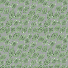 watercolor illustration seamless pattern simple flowers on a watercolor stain