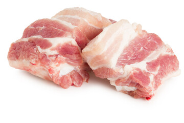 Raw pork ribs isolated on white background