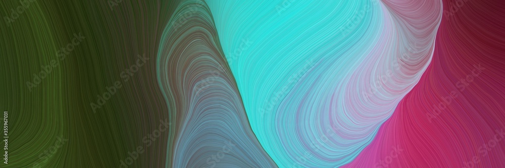 Poster colorful vibrant background graphic with abstract waves design with old mauve, dark slate gray and m