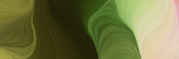 colorful vibrant abstract art waves graphic with abstract waves design with dark olive green, very dark green and pastel gray color