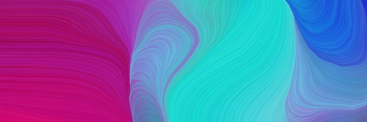 colorful vibrant background graphic with smooth swirl waves background illustration with medium violet red, turquoise and royal blue color