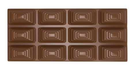 Milk tablet chocolate on white back background - 3D Rendering