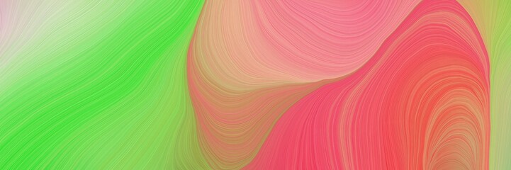 colorful vibrant abstract artistic waves graphic with elegant curvy swirl waves background illustration with dark salmon, moderate green and pastel green color
