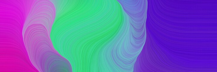 colorful vibrant artistic art design graphic with smooth swirl waves background illustration with blue violet, medium aqua marine and medium orchid color