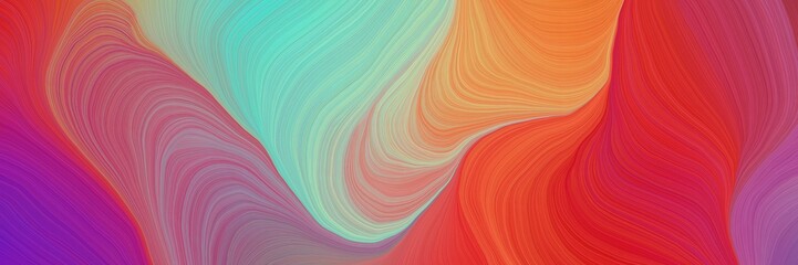 Obraz premium colorful vibrant abstract art waves graphic with curvy background design with moderate red, dark sea green and dark salmon color