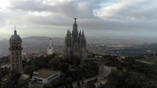 Temple Expiatori del Sagrat Cor is a Roman Catholic church and minor basilica located on the summit of Mount Tibidabo in Barcelona, Catalonia, Spain