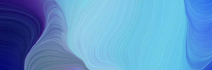 colorful vibrant artistic art design graphic with modern soft swirl waves background illustration with sky blue, midnight blue and steel blue color