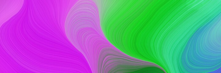 colorful vibrant background graphic with abstract waves illustration with medium orchid, lime green and cadet blue color