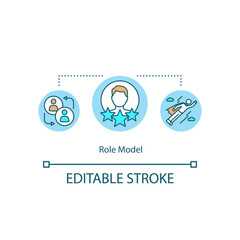 Role model concept icon. Job promotion, personal growth motivation. Mentorship, inspiring example idea thin line illustration. Vector isolated outline RGB color drawing. Editable stroke