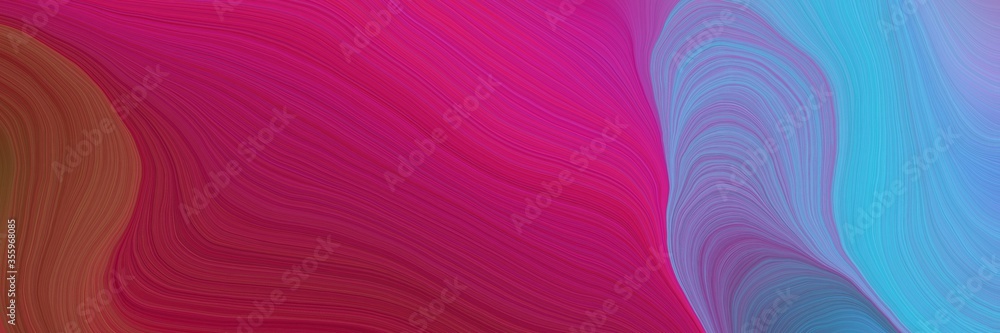 Poster colorful vibrant abstract art waves graphic with modern soft swirl waves background design with dark