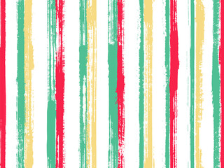 Watercolor hand drawn irregular stripes vector seamless pattern. Elegant tartan plaid print design. 
