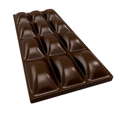 Tablet chocolate on a white background - 3D Rendering