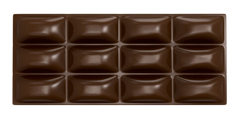 Dark tablet chocolate on white back background-3D Rendering