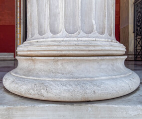 strong basement of one neoclassical Greek column, education concept