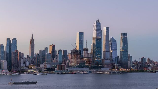 New York City, Hudson Yards, Skyline, Sunrise Timelapse Video, 31 May 2020