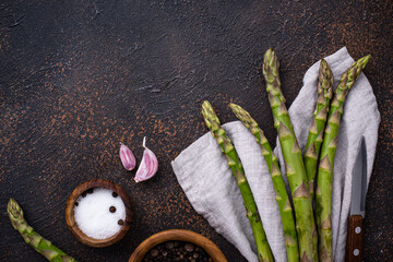 Fresh raw ripe green asparagus