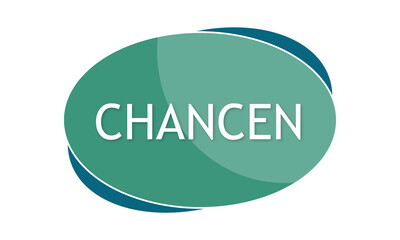 Chancen - text written in green blue shape