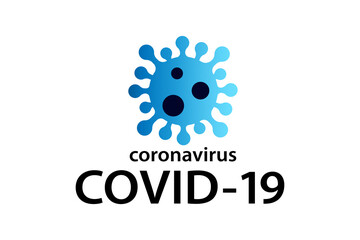 Covid-19 Coronavirus concept inscription typography design logo. disease named COVID-19, dangerous virus vector illustration