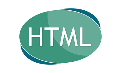 Html - text written in green blue shape