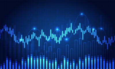 Financial stock market graph on stock market investment trading, Bullish point, Bearish point. trend of graph for business idea and all art work design. vector illustration.