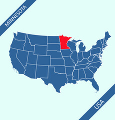 Minnesota location on USA map